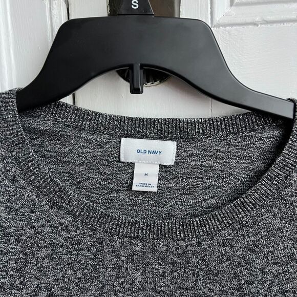 Old Navy Gray & Black Marbled Crew Neck Sweater M - Picture 2 of 5